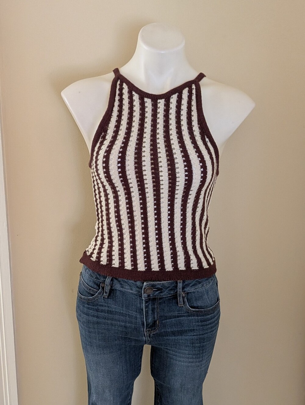 Le Lis Collection NWT brown and white sweater tank size XS